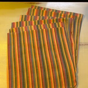 Cloth Sheer Striped Multi-Colored Napkin Set -6